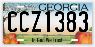 GA license plate CCZ1383