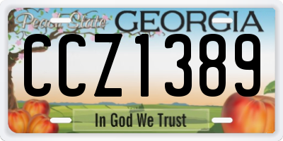 GA license plate CCZ1389