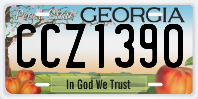 GA license plate CCZ1390