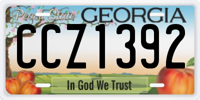 GA license plate CCZ1392