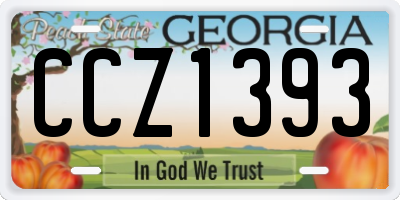 GA license plate CCZ1393