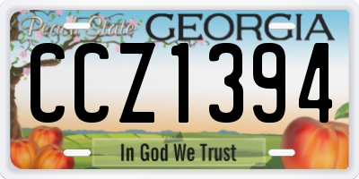 GA license plate CCZ1394