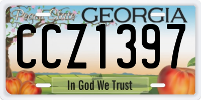 GA license plate CCZ1397