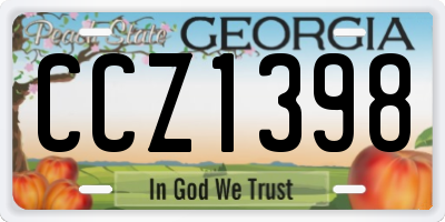 GA license plate CCZ1398