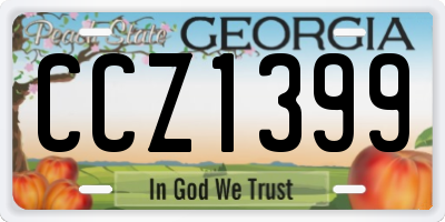 GA license plate CCZ1399
