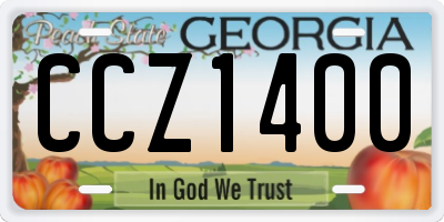 GA license plate CCZ1400