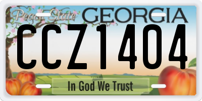GA license plate CCZ1404