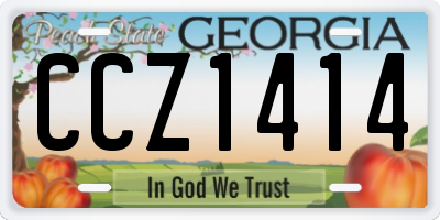 GA license plate CCZ1414
