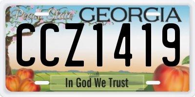 GA license plate CCZ1419