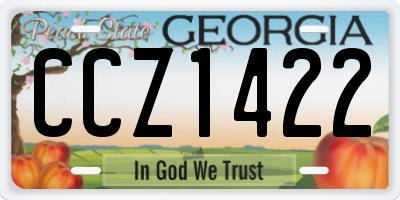 GA license plate CCZ1422