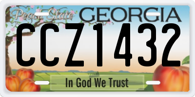GA license plate CCZ1432