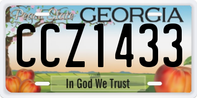 GA license plate CCZ1433