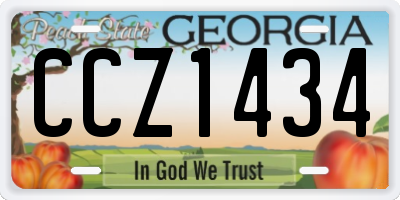 GA license plate CCZ1434