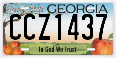 GA license plate CCZ1437