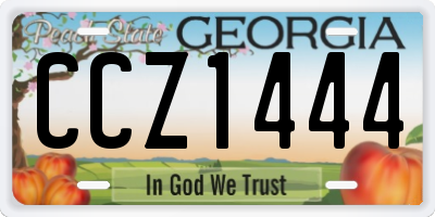 GA license plate CCZ1444