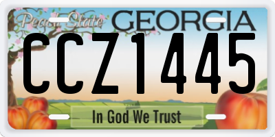 GA license plate CCZ1445