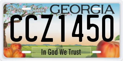 GA license plate CCZ1450