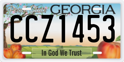 GA license plate CCZ1453