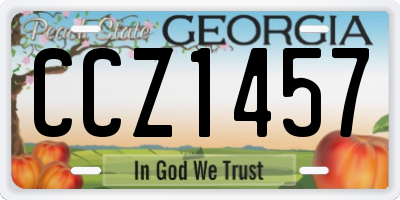 GA license plate CCZ1457