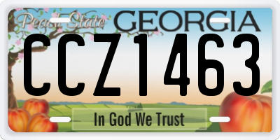 GA license plate CCZ1463