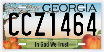 GA license plate CCZ1464