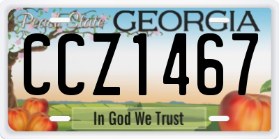 GA license plate CCZ1467