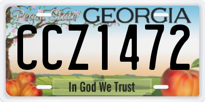 GA license plate CCZ1472