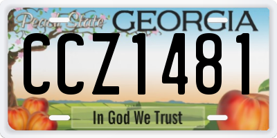 GA license plate CCZ1481