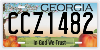 GA license plate CCZ1482