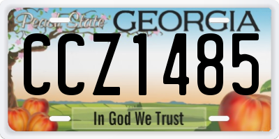 GA license plate CCZ1485