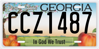 GA license plate CCZ1487