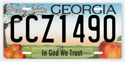 GA license plate CCZ1490