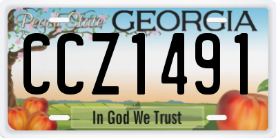 GA license plate CCZ1491
