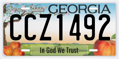 GA license plate CCZ1492