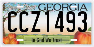 GA license plate CCZ1493