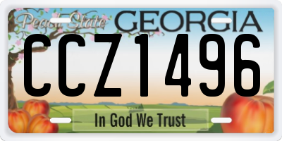 GA license plate CCZ1496