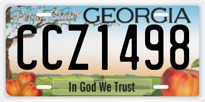 GA license plate CCZ1498