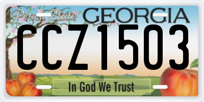 GA license plate CCZ1503