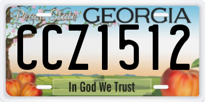 GA license plate CCZ1512