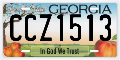 GA license plate CCZ1513