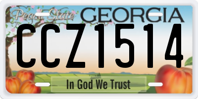 GA license plate CCZ1514