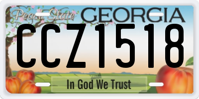 GA license plate CCZ1518