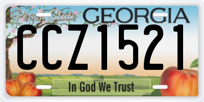 GA license plate CCZ1521