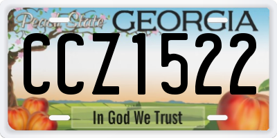 GA license plate CCZ1522