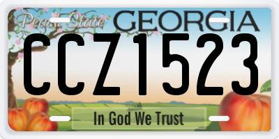 GA license plate CCZ1523