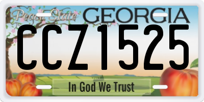 GA license plate CCZ1525
