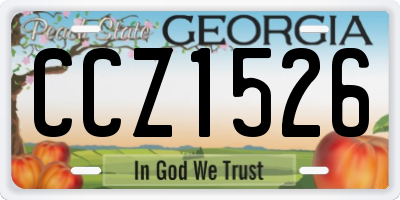 GA license plate CCZ1526
