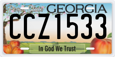 GA license plate CCZ1533
