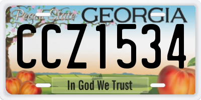 GA license plate CCZ1534