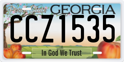 GA license plate CCZ1535